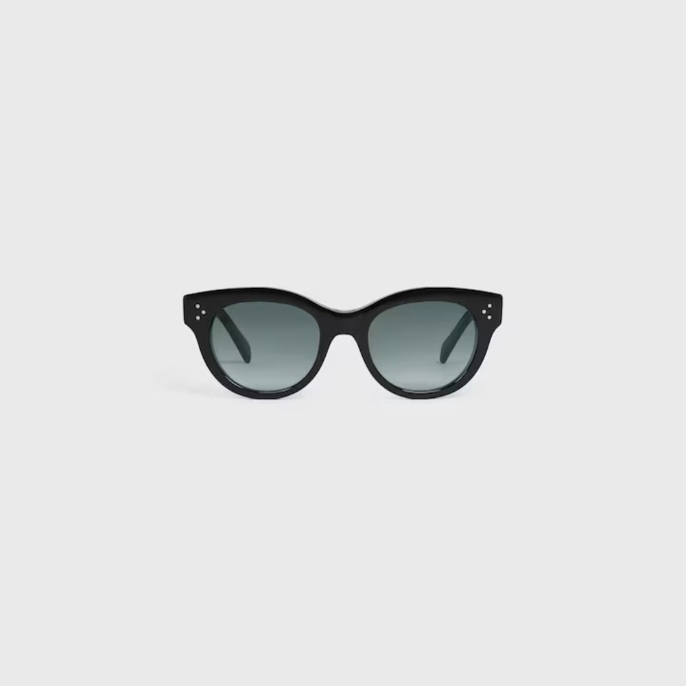 Celine Black Cat-Eye Sunglasses with Gradient Gray Lenses